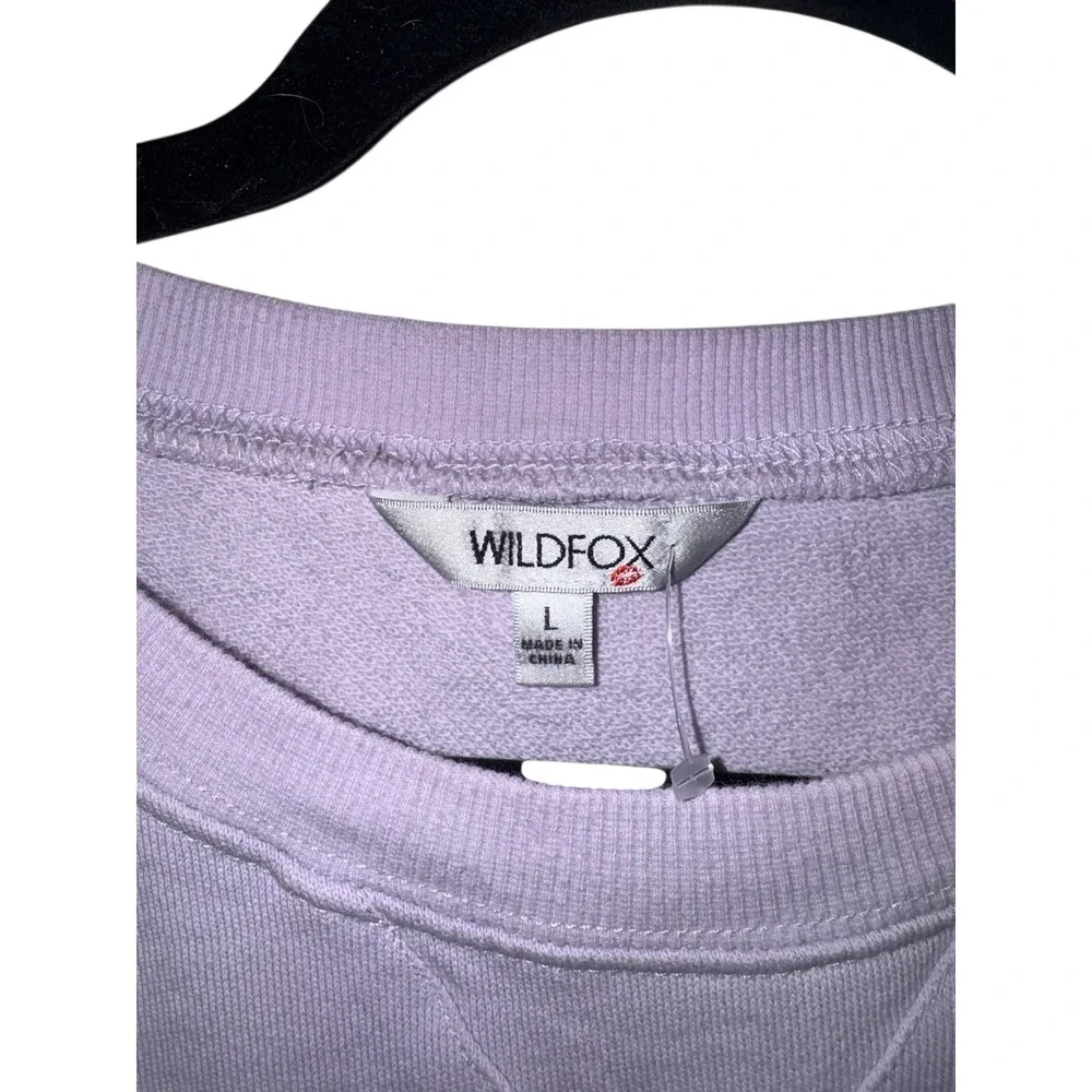 Wildfox Lilac Love Paw Print Cotton French Terry Sweatshirt Women's Large EUC - Picture 5 of 7